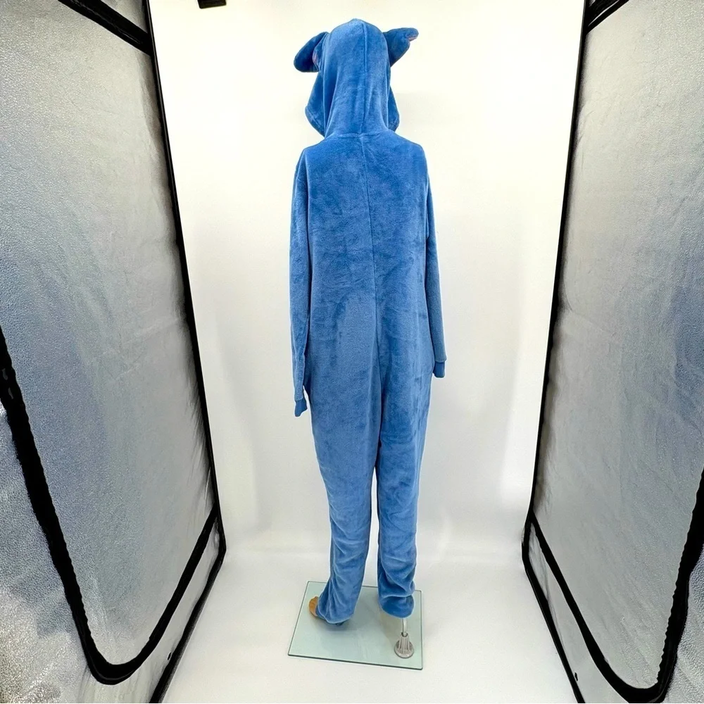 Disney Lilo & Stitch Fleece Onesie Pajamas Hooded Blue unisex 12–14